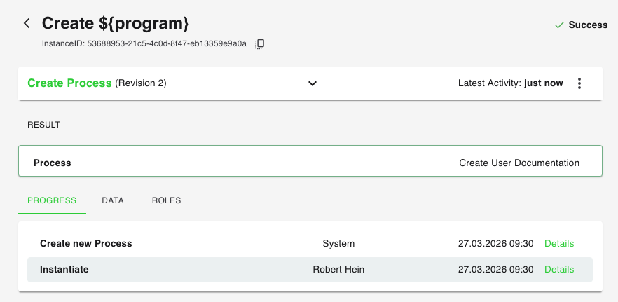 <p>The deployment flow completes in a process instance.</p>